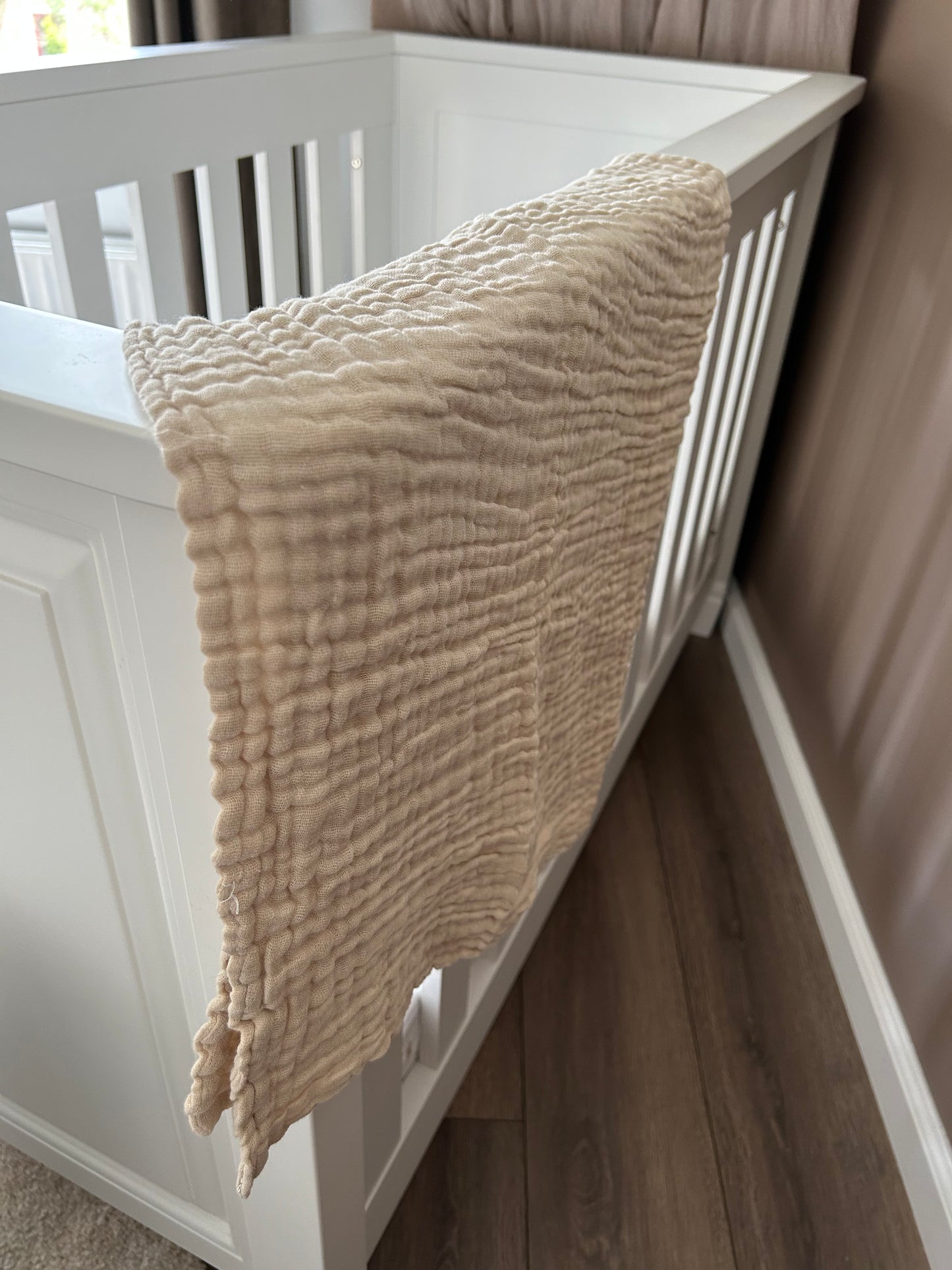 Mousseline stof, hydrofiele doek met naam