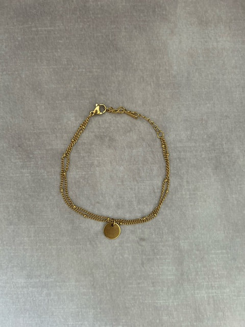 Armband 'duo' goldplated met initiaal