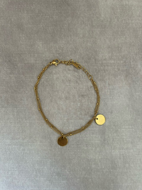 Armband 'duo' goldplated met initiaal