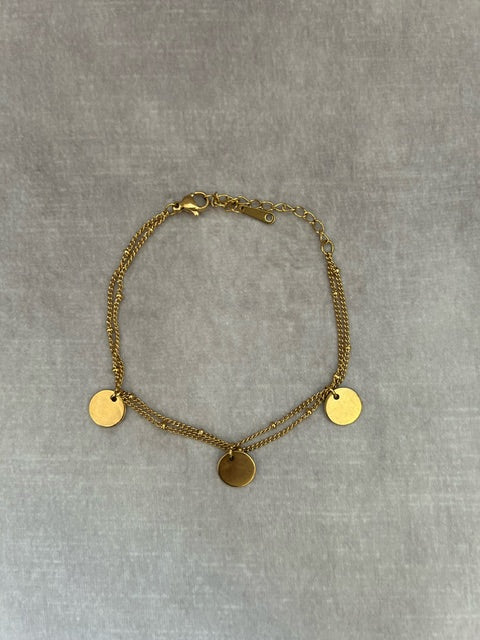Armband 'duo' goldplated met initiaal