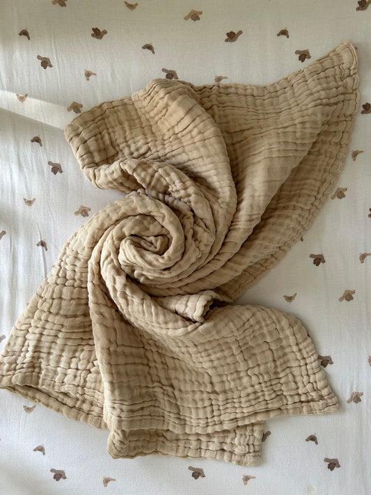Mousseline stof, hydrofiele doek met naam
