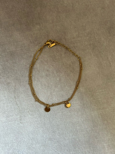 Armband 'duo' goldplated met initiaal