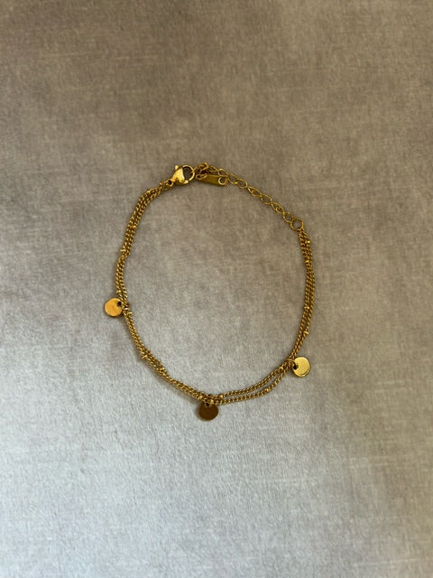 Armband 'duo' goldplated met initiaal