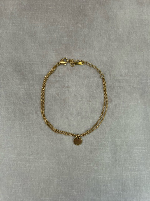 Armband 'duo' goldplated met initiaal