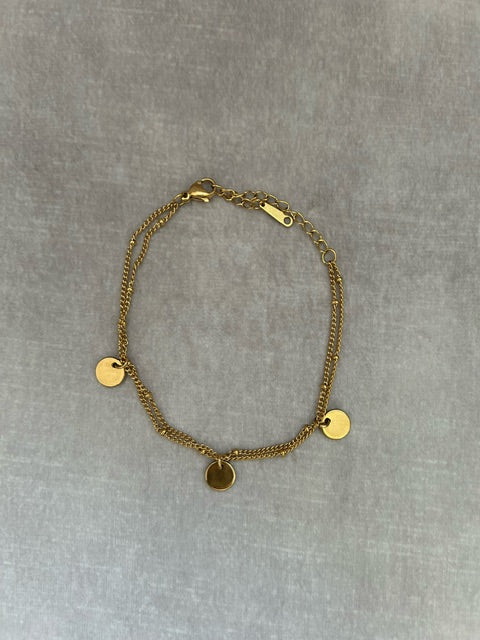 Armband 'duo' goldplated met initiaal