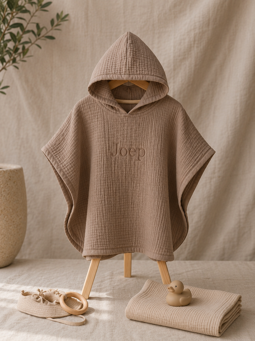 Badponcho met naam
