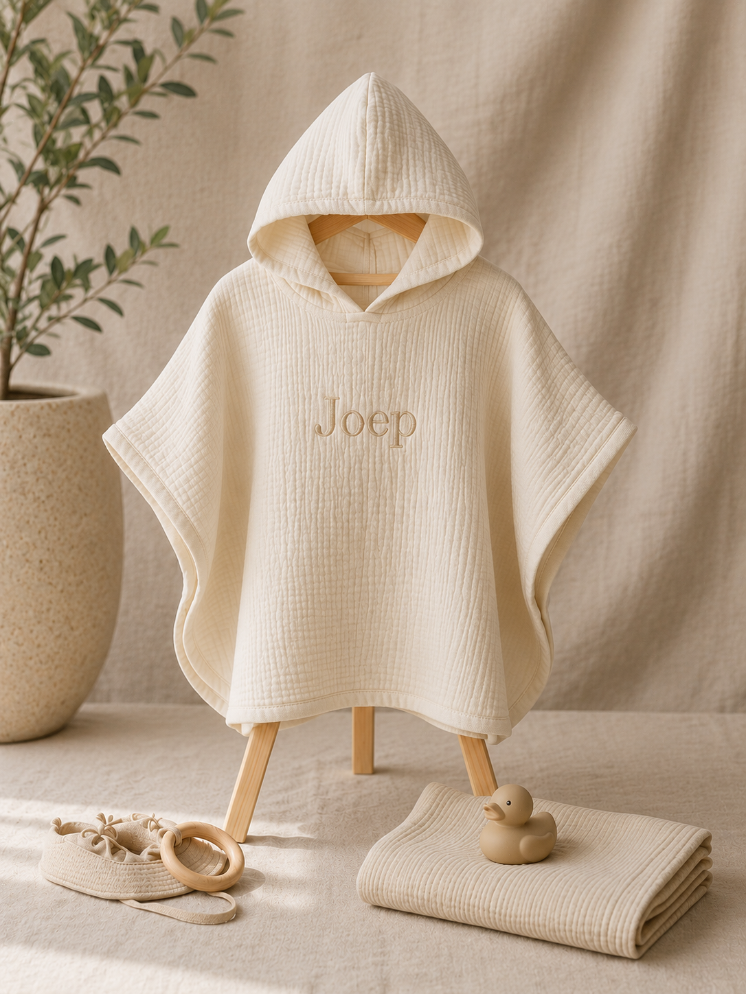 Badponcho met naam