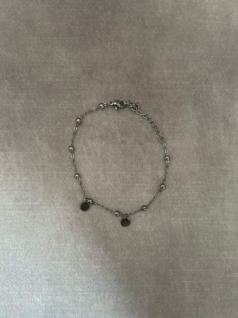 Armband 'grote bol' staal met initialen