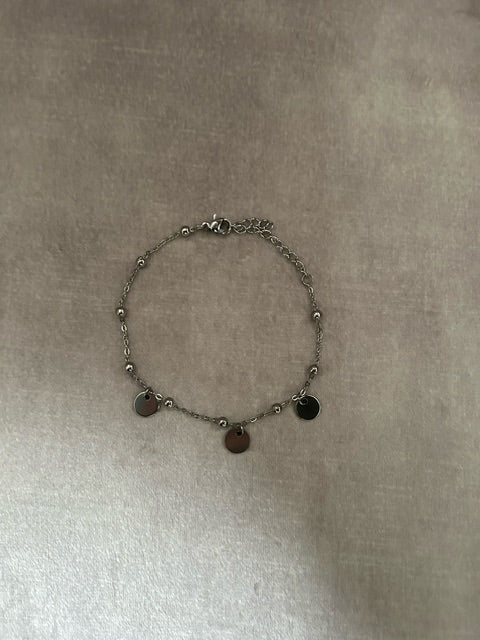 Armband 'grote bol' staal met initialen