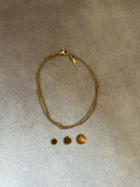 Armband 'duo' goldplated met initiaal