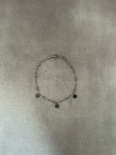 Armband 'grote bol' staal met initialen