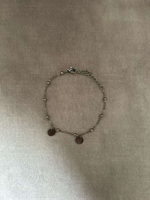 Armband 'grote bol' staal met initialen